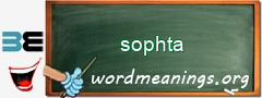 WordMeaning blackboard for sophta